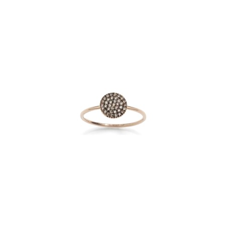 Bague Burato Paillettes en or rose et diamants bruns